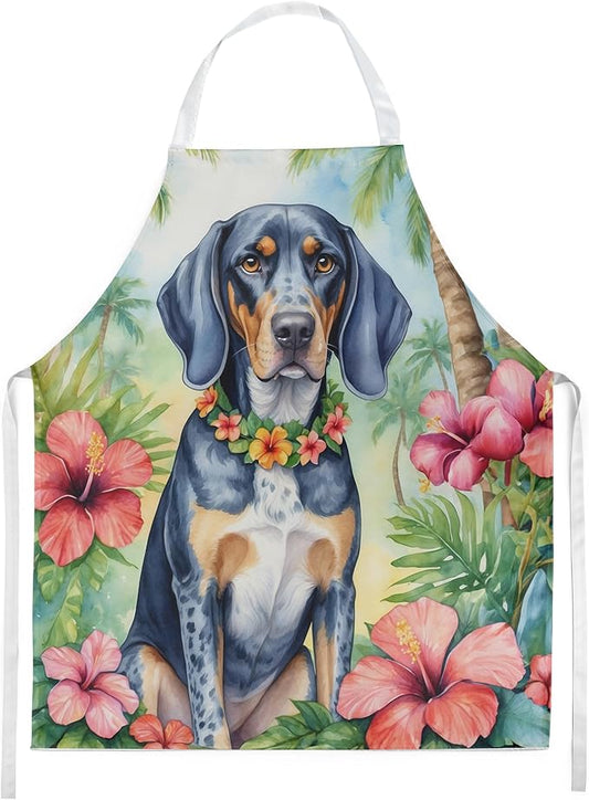 Caroline's Treasures Bluetick Coonhound Luau Apron Cooking Kitchen Server Baking Crafts Gardening for Adult Women Men, Unisex, Large, Multicolor