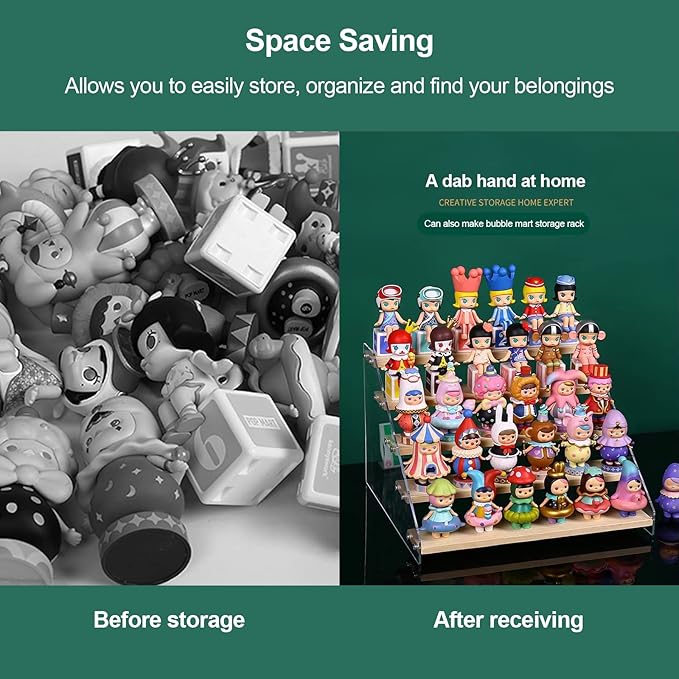 MSUIINT Spice Rack Organizer for Cabinet & Countertop - 30 cm Seasoning Organizer Spice Shelf and Kitchen Cabinet Storage - Space Saving Wooden Display Risers Holder Showcase Fixtures Jewelry (5 Tier)