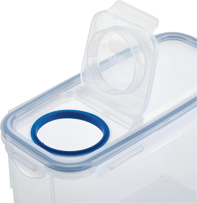 LocknLock Easy Essentials Pantry Food Storage Container Set/Food Storage Bin Set, Rectangular, BPA-free/Dishwasher Safe, 4 Piece - Clear