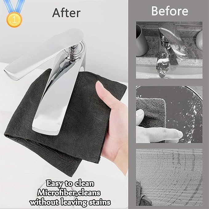 10 Pack Thickened Magic Cleaning Cloth for Stainless Steel, Thickened Dual-Sided Magic Cleaning Cloth, For Streak Free Cleaning, Glass, Windows, Kitchen Appliances, Reusable Absorbent Towels (10PC)