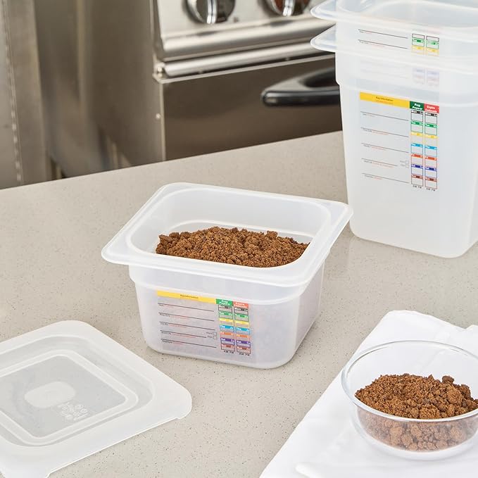 Restaurantware Food Storage Container 10 Pack of 6.8 x 4.2 x 3.9 Inches Plastic Stackable Storage Box White Reusable Label Container Dishwasher Safe For Restaurants And Kitchens