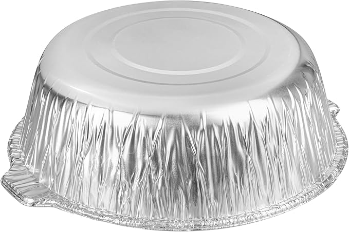 Foil Lux 8.5 Quart Pans And Lids, 10 Disposable Pots With Lids - Oven-Ready, Stove Compatible, Aluminum Foil Baking Pans, Freezable, For Outdoor Camping, Vacation, Picnic, And More - Restaurantware