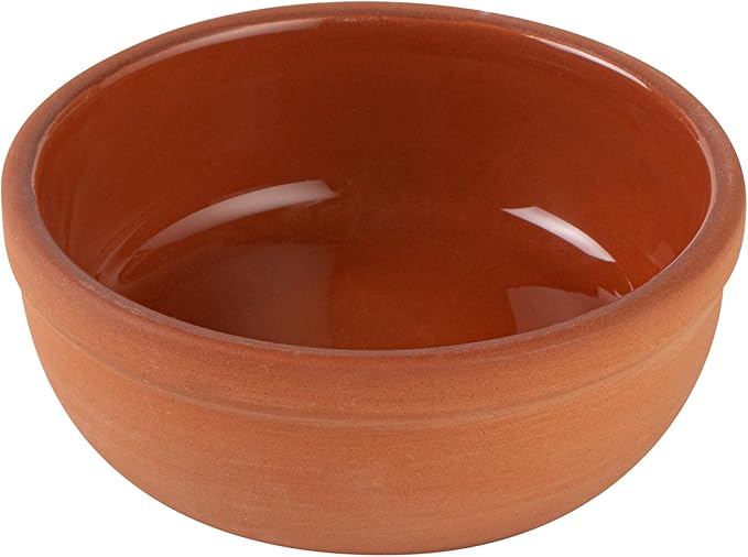Restaurantware Terracotta Cazuela Bowls 2 Pack of 5 oz Durable Rustic Serving Dish Glazed Oven-Safe Bowl Freezer-Safe Tapas Dish Microwave-Safe Dishwasher-Safe