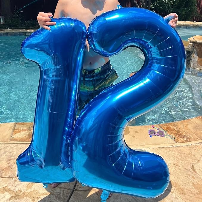40 Inch 21 Number Balloon, Dark Blue Birthday Decorations for Men Women, Birthday Balloon for 12 21st Party Decor, Anniversaries, Celebration Party, Graduation