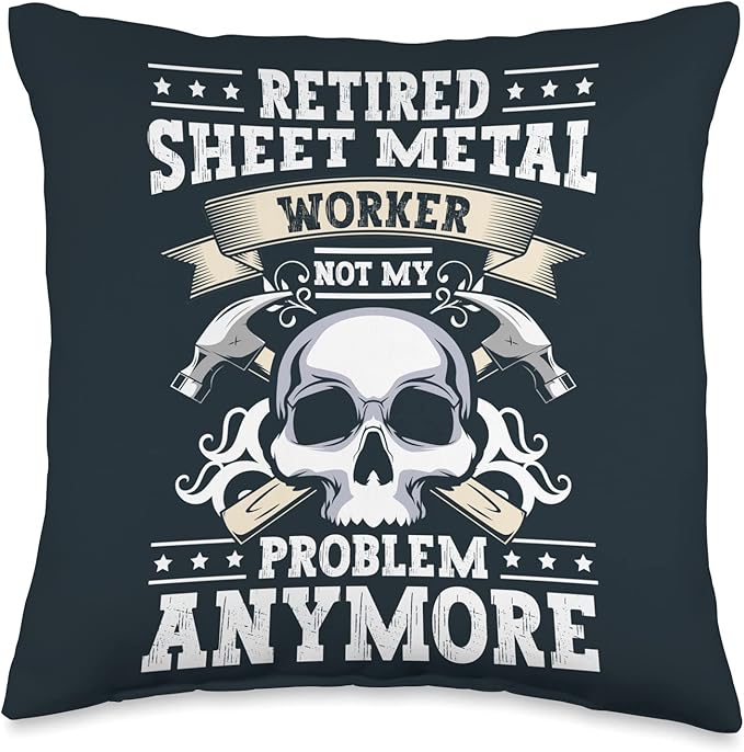 Union Sheet Metal Worker Retired Sheet Metal Worker Throw Pillow