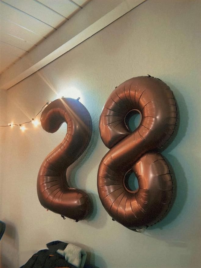 Numbers 8Th Balloon 40 Inch, Coffee Brown Birthday Decorations For Women Men, Number Balloons for 8, 18, 28 Wedding, Anniversaries, Celebration, Graduation