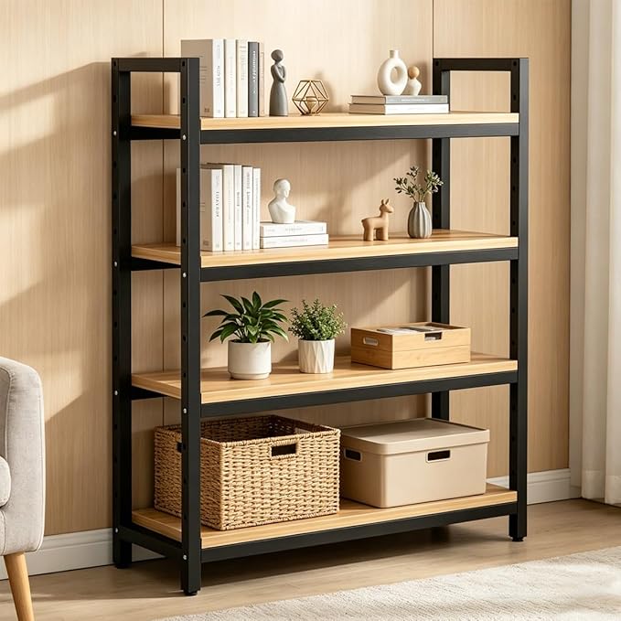 Heavy Duty Metal Gondola Shelving, Reinforced Steel Frame & Sturdy Board, Adjustable Retail Display Rack for Retail, Kitchen & Office Organization(6 Tier 86.6in,100x30cm/39.4x11.8in)