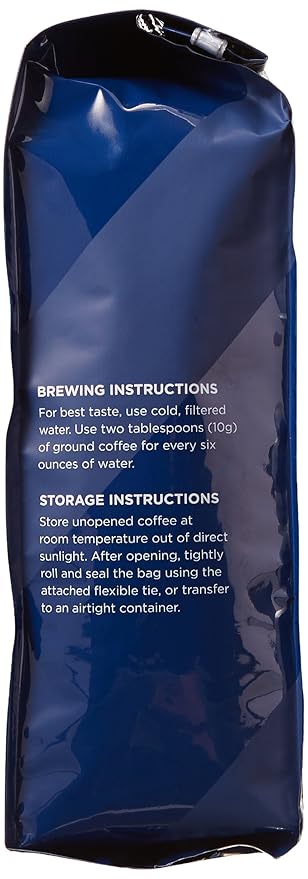 Amazon Fresh Organic Fair Trade Peru Ground Coffee, Medium Roast, 12 Ounce