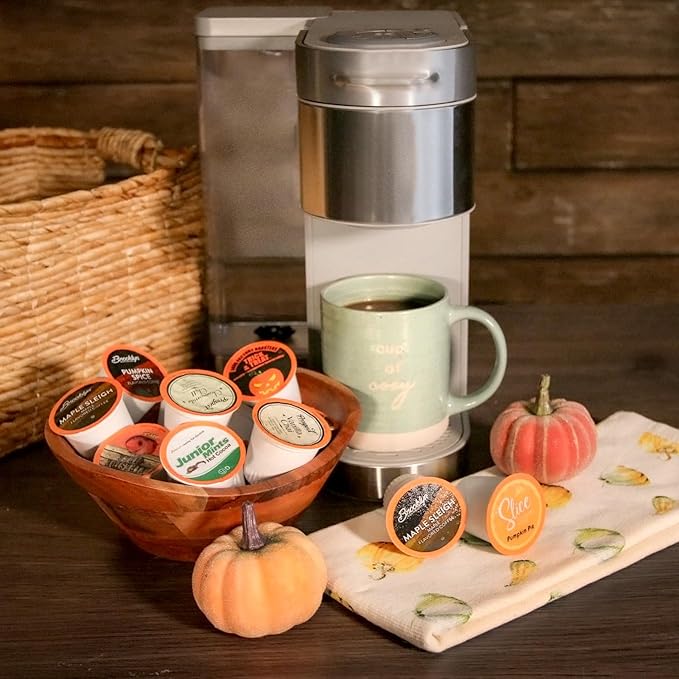 Two Rivers Coffee Single Serve Sampler Pack for Keurig K-Cup Brewers, Assorted Fall Flavors(Coffee, Cocoa, Tea), 40 Count