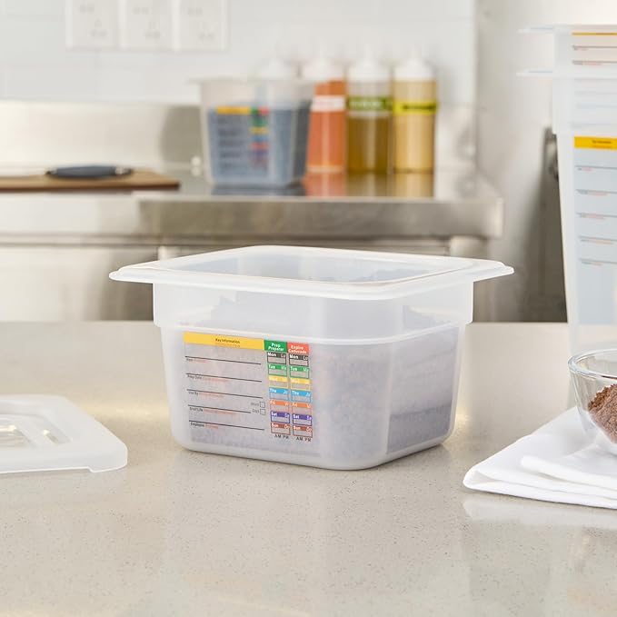 Restaurantware Food Storage Container 10 Pack of 6.8 x 4.2 x 3.9 Inches Plastic Stackable Storage Box White Reusable Label Container Dishwasher Safe For Restaurants And Kitchens