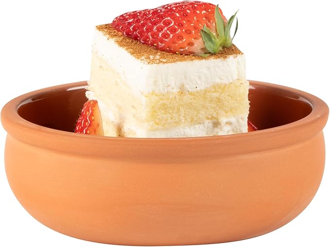 Restaurantware-Terra Tek 6.8 Ounce Terracotta Cazuelas, 2 Brown Glazed Clay Pots For Cooking - Oven-Ready, Microwavable, Terracotta Serving Pots, Dishwashable, For Cooking And Serving