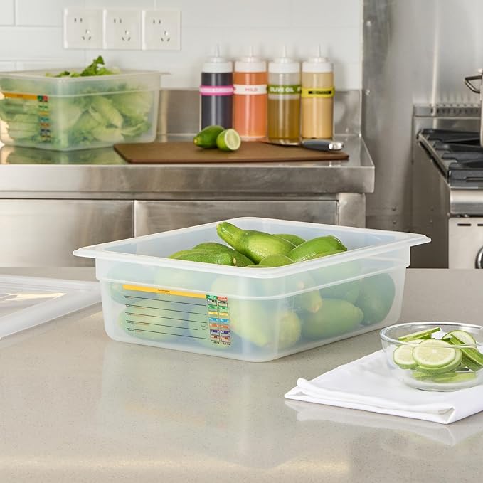 Restaurantware Food Storage Container 10 Pack of 12.7 x 10.3 x 3.9 Inches Plastic Stackable Storage Box White Reusable Label Container Dishwasher Safe For Restaurants And Kitchens