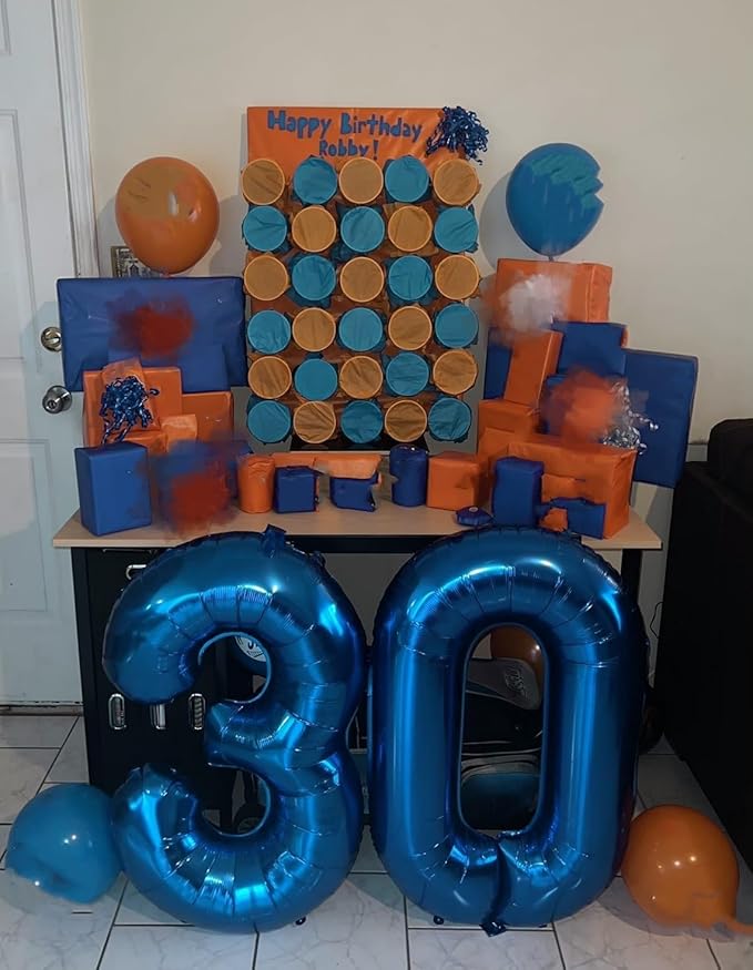 30Th Birthday Decorations For Her Him, Dark Blue Number 30 Balloons for 30 Birthday Decor, Happy 30th Party Photo Prop for Wedding Anniversaries Event Supplies