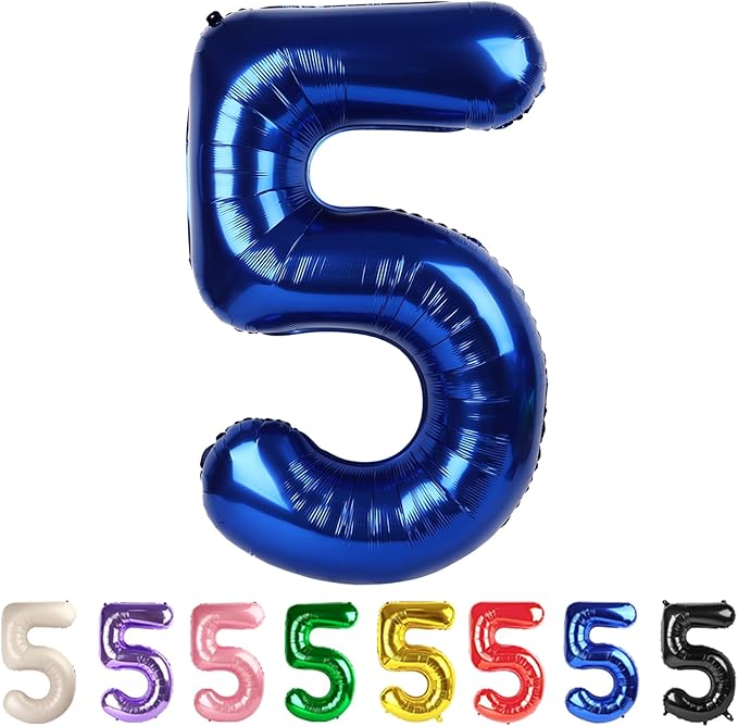 Number 5 Balloon 40In Navy Blue Birthday Decorations for 15 25 Girl Boy Women Men, Balloon Numbers for 2025 Party Celebration Graduations Anniversary Photo