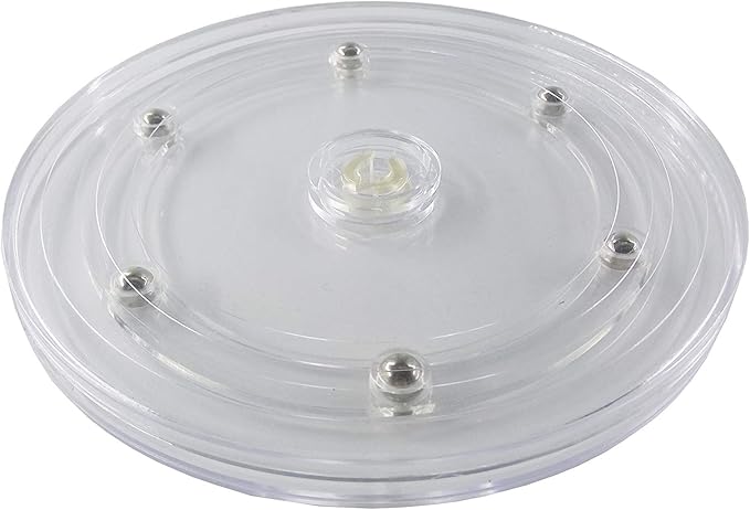 FixtureDisplays® 6" Clear Plastic Spinner Lazy Susan Turntable Organizer for Spice Rack Table Cake Kitchen Pantry Decorating 16972-NPF