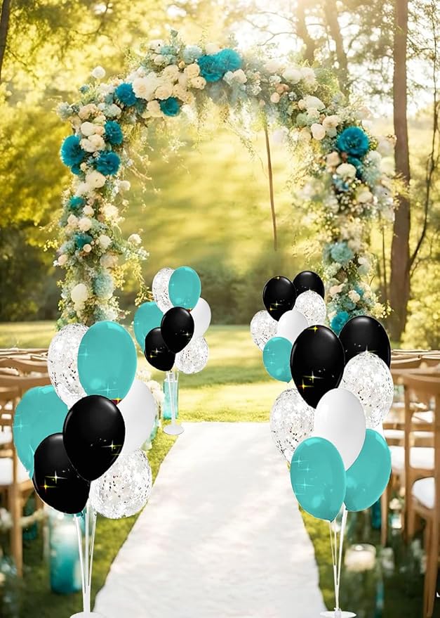 Graduation Decorations Teal Turquoise 2026/Teal Graduation Party Teal Black Balloons Table Centerpiece/Turquoise Birthday Decorations