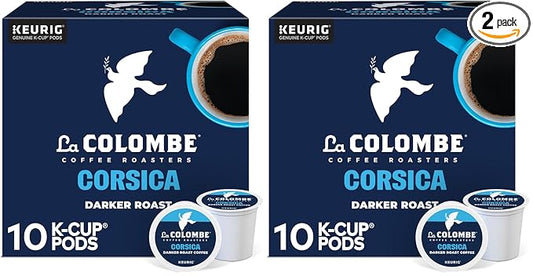 La Colombe Corsica Dark Roast Coffee | Single Serve K-Cup Pods | 10 Count | Pack of 2