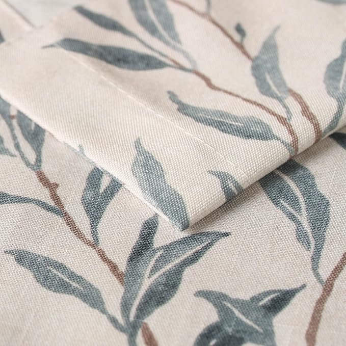 VOGOL Window Shade Curtain for Bathroom, Lovely Leaves Printed Pattern Curtain Tie Up Window Shade Rod Pocket Panel, 42 Inches Width by 63 Inches Length