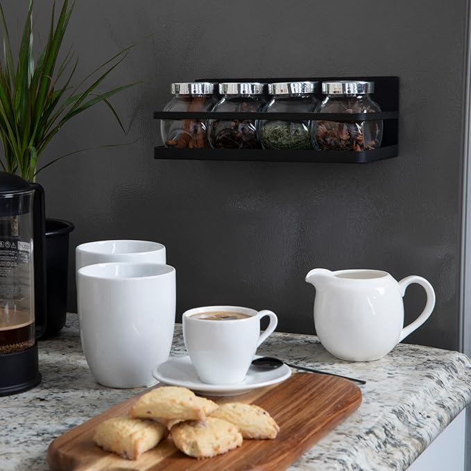 Household Essentials Metal Magnetic Spice Organizer, Black