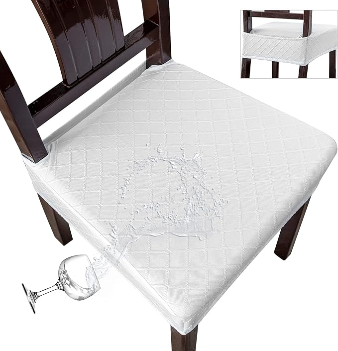 Genina Waterproof Seat Covers for Chairs Seat Covers for Dining Room Chair Slipcovers Kitchen Chair Covers Dining Chair Covers