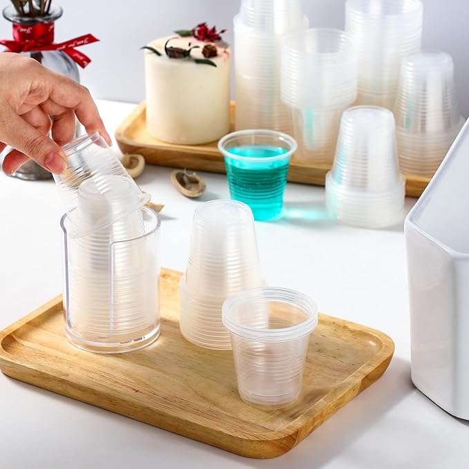 AOZITA 160 Pack 3 oz Clear Plastic Mouthwash Cups - Small Disposable Bathroom Cups for Rinse, Bath, Shot, Drinking, and Washing