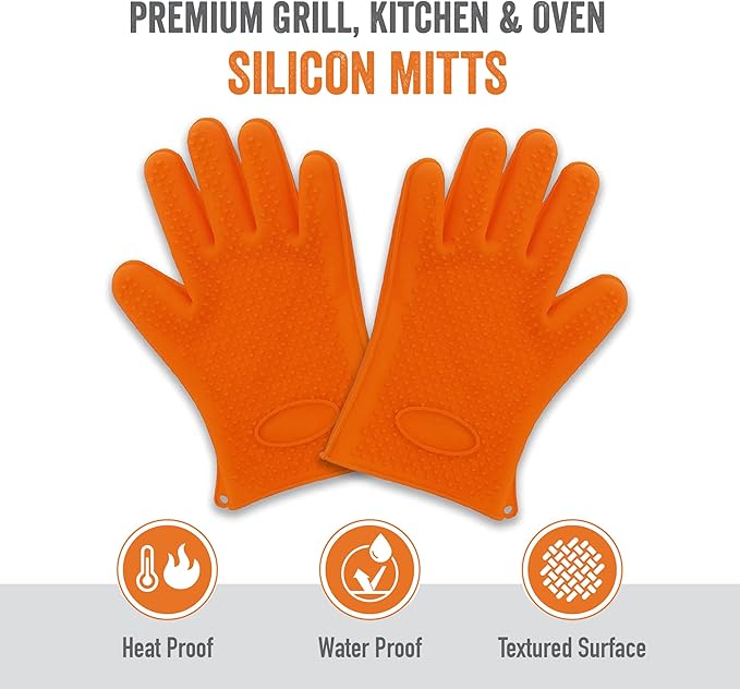 Yukon Glory Stainless Steel Grill Pan & BBQ Glove Set, Perfect for Veggies, Fish or Meat