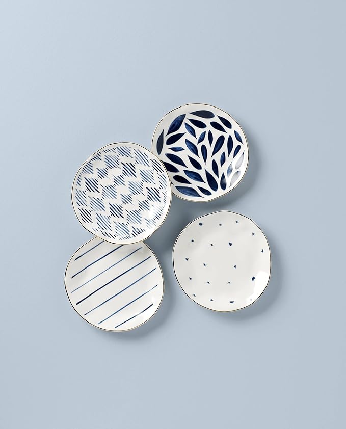 Lenox Blue Bay 4-Piece Tidbit Plate Set, 2.10 LB