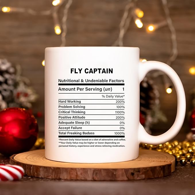 Funny Gift for Fly Captain, Fly Captain Nutrition Mug, Best Fly Captain Gift Ideas, Graduation, Funny Fly Captain Birthday Mug