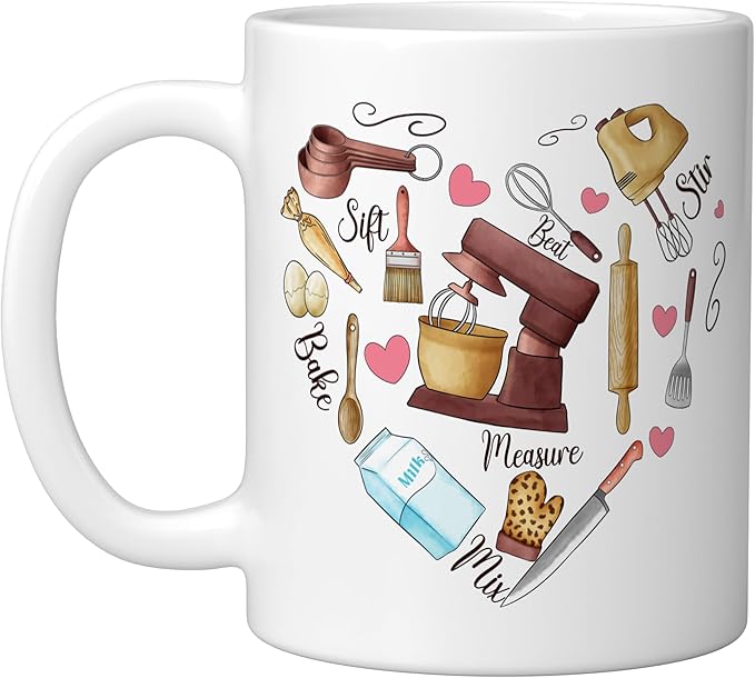 Baker Cooking Culinary Pastry Chef Baking Cook Bake Love Ceramic Mug, White