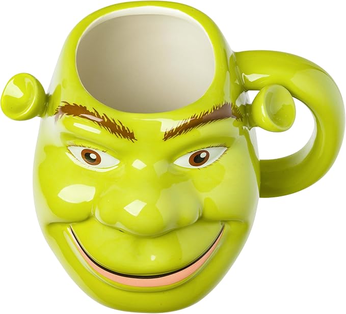 Silver Buffalo Shrek 3D Sculpted Ceramic Mug, 20 Ounces