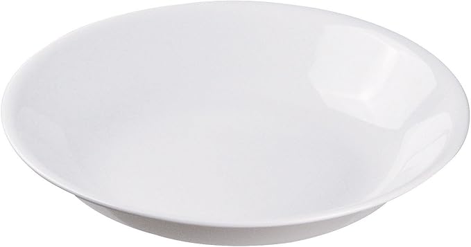 CORELLE J420-N CP-9637 Plate, Outer Diameter 8.5 x Height 1.6 inches (21.5 x 4 cm), Break-Resistant, Lightweight, Winter Frost White, Deep Plate, Set of 5