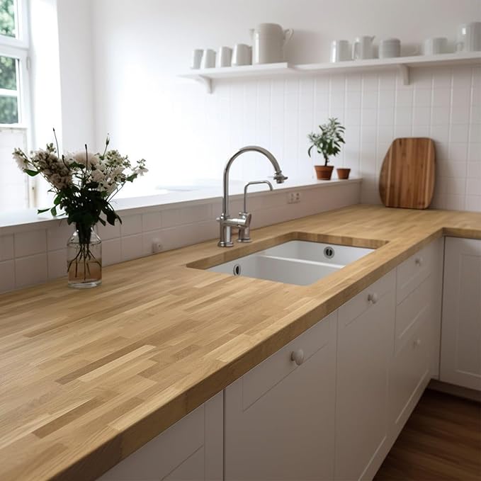 Kitchen Butcher Block Island Countertop - Solid Wood Butcher Block Countertop, Unfinished Birch Board Countertop, Suitable for Washer Dryer, Coffee Desktop, Workbench, Bar, 72L" x 39"Wx1.5"Thick