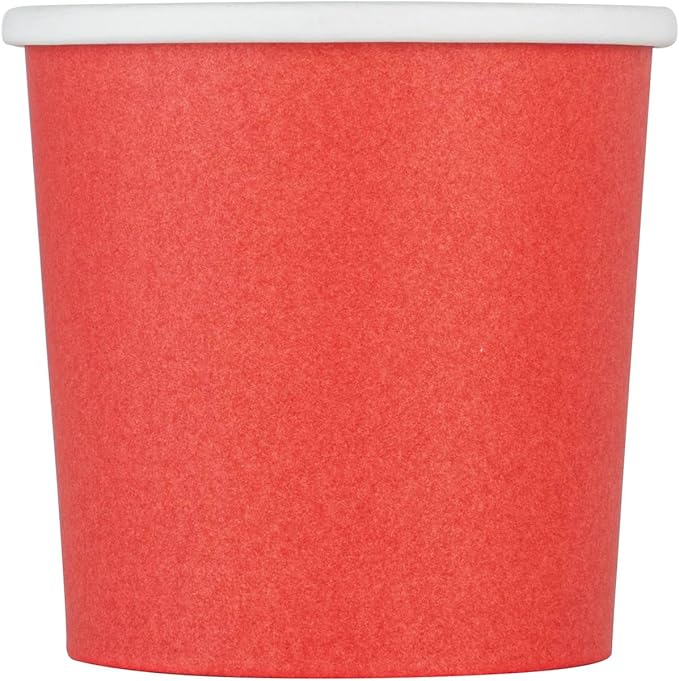 Restaurantware-Bio Tek 12 Ounce Disposable Soup Cups, 200 Microwavable Paper Soup Cups - Vented Lids Sold Separately, Hot And Cold Foods, Red Paper To Go Soup Containers, For Desserts Or Treats