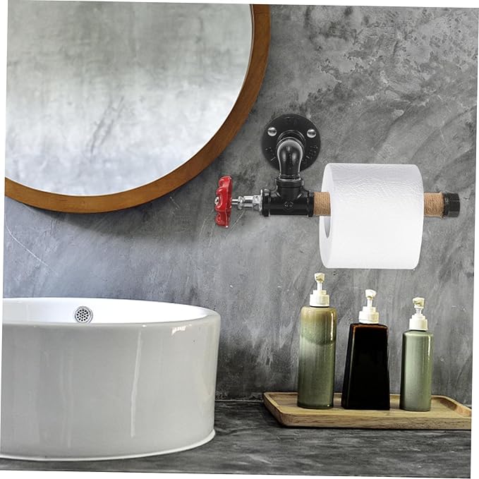 Operitacx 3pcs Wall-Mounted Paper Towel Holder Rustic Iron Construction Multi-Functional Towel Dispenser for Kitchen and Bathroom Storage