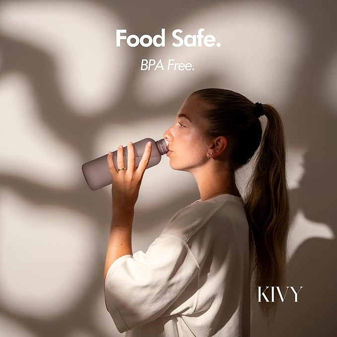 KIVY Slim Water Bottle 22oz [Lightweight & Shatterproof] - Reusable Tritan Water Bottle - Leak Proof Bottle for Women & Men - Water bottle no straw - Dishwasher Safe - BPA Free - Purple