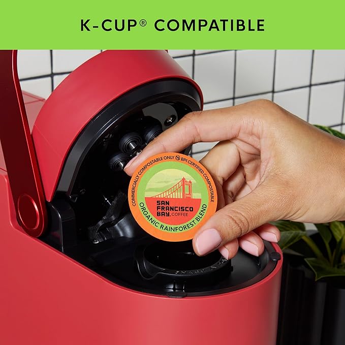 San Francisco Bay K-Cup Coffee Pods, Organic Rainforest Blend (80 ct), Medium-Dark Roast, Commercially Compostable USDA Organic Single-Serve Coffee Pods