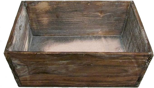 Admired By Nature Wooden Rustic Tray Box - for Plants, Home Decor, Organization, Storage, Table Decor, Kitchens, Indoor Outdoor - Stained Brown