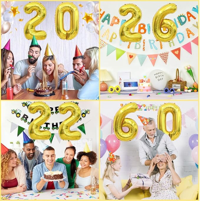 2026 Gold Balloons, 2026 Graduation Balloons, Number Balloon 40 Inch, Graduation Decorations Class of 2026 Prom Birthday Party Decorations 2026 New Years 2026 Balloon for New Years Eve