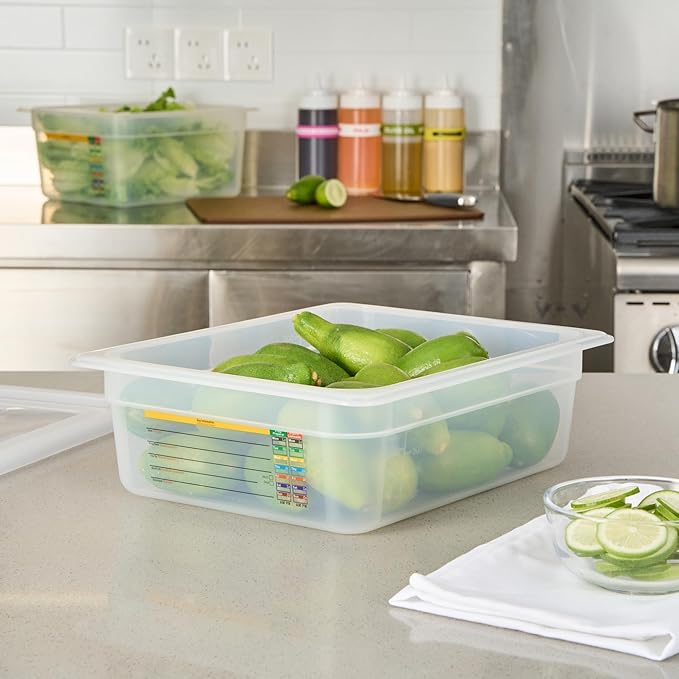 Restaurantware Food Storage Container 10 Pack of 12.7 x 10.3 x 3.9 Inches Plastic Stackable Storage Box White Reusable Label Container Dishwasher Safe For Restaurants And Kitchens