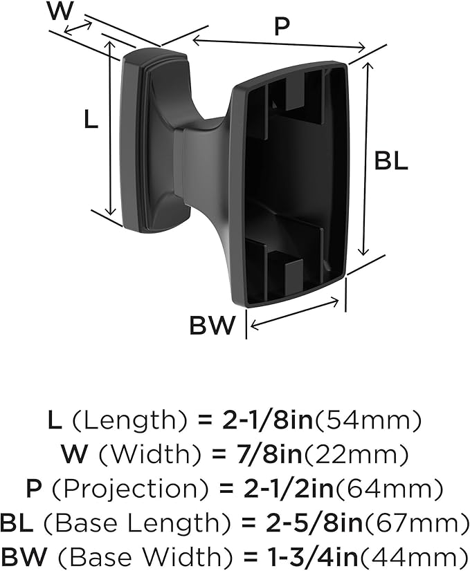 Amerock BH36010MB | Matte Black Single Robe Hook | 2-5/8 in. (67 mm) Length Towel Holder | Highland Ridge | Towel Hook for Bathroom | Bathroom Hardware | Bath Accessories
