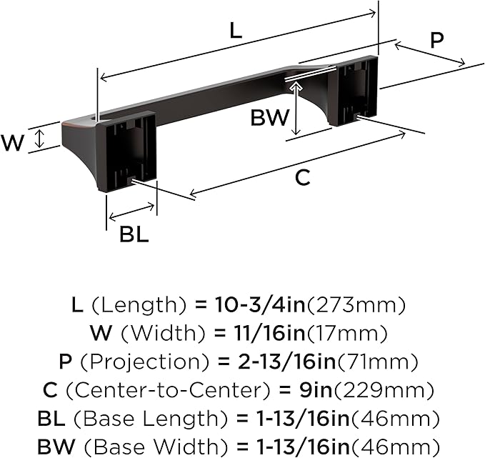 Amerock Mulholland Oil-Rubbed Bronze 9 inch (229mm) Towel Bar, BH36025ORB