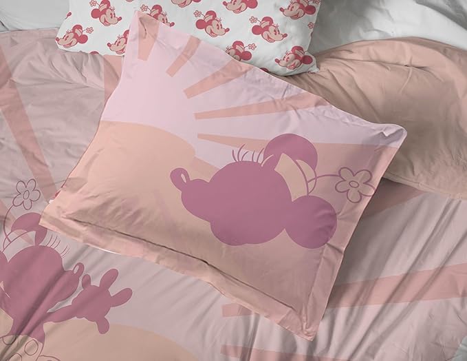Disney Minnie Mouse Full Size Comforter Set - 7 Piece Bedding Includes Sheet Set & Pillow Covers - Super Soft Cozy Pink Bedding