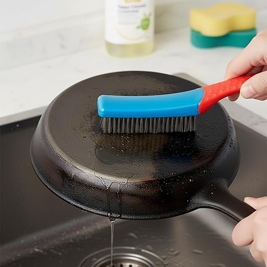 Wire Brushes for Rust Removal - Stainless Steel Wire Metal Brush for Cleaning Concrete, Paint Remover for Concrete & Grill Rust Remover with Ergonomic Handle (15.5x3.5cm)