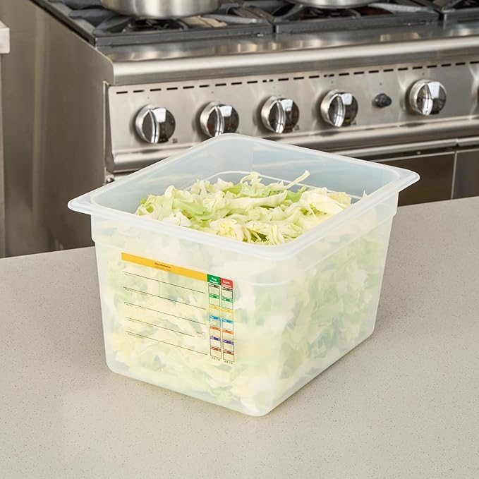 Restaurantware Food Storage Container 10 Pack of 12.7 x 10.3 x 7.8 Inches Plastic Stackable Storage Box White Reusable Label Container Dishwasher Safe For Restaurants And Kitchens