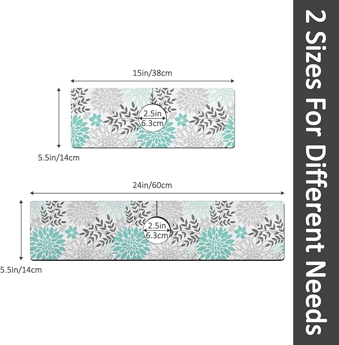 24" X 5.5" Kitchen Sink Splash Guard Faucet Mat Flora Super Absorbent Fast Drying Faucet Guard & Draining Mat Sink Splash Guard Behind Faucet for Kitchen, Bathroom
