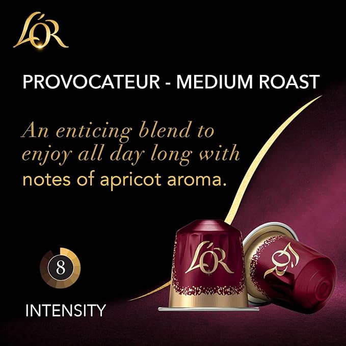 L'OR Coffee Pods, 10 Count Provocateur Medium Roast Blend, Single-Serve Aluminum Coffee Capsules Compatible with the L'OR BARISTA System, 10 count (Pack of 1)