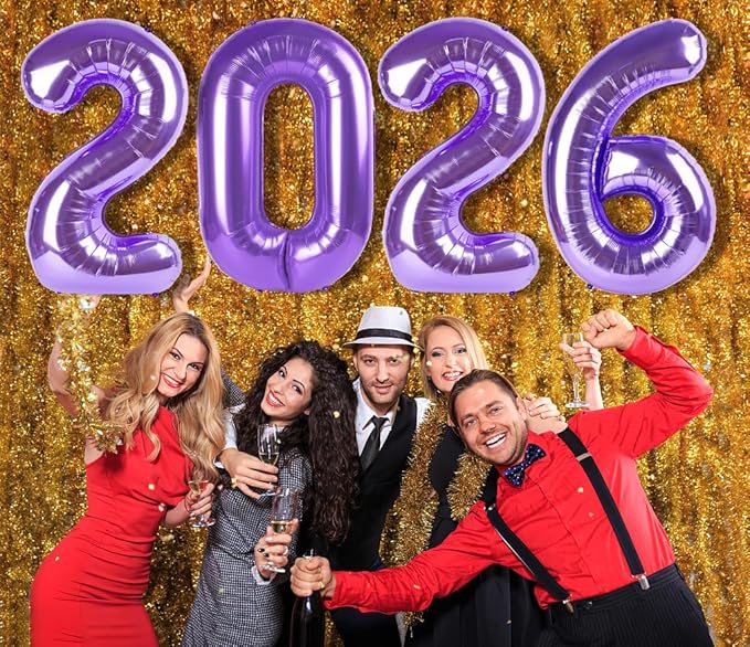 2026 Number Balloons, Purple Big Number Balloons Happy New Years Eve Party, 40 Inch Digital Balloon 20 26 for Happy Birthday Decoration Supplies, Anniversaries Graduation