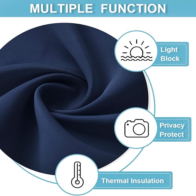RYB HOME Classroom Door Window Cover, Blackout Shades for Classroom Windows and Doors Cover Lockdown Shades, Room Darkening Design Blocks Views, W 8 x L 36, 1 Panel, Navy