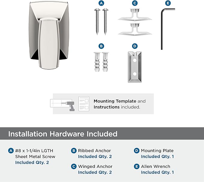 Amerock BH36010PN | Polished Nickel Single Robe Hook | 2-5/8 in. (67 mm) Length Towel Holder | Highland Ridge | Towel Hook for Bathroom | Bathroom Hardware | Bath Accessories