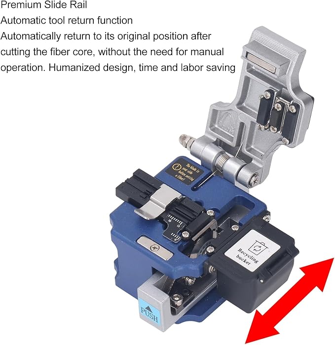 Fiber Cleaver High 16 Cleaving Points 3 in 1 Fixture Automatic Return Knife Optic Fiber Multi Functional Optical Fiber Cleaver for 0.25mm 0.9mm 3.0mm Coating Cab